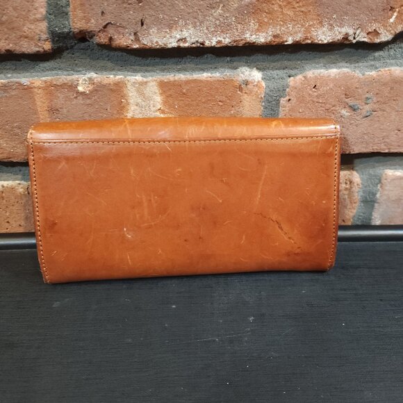 Sézane Gabin Heritage Brown Leather Bi-fold Wallet with Zippered Pocket - Picture 3 of 6